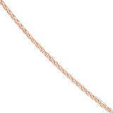 AzureBella Jewelry 14k Rose Gold-plated Silver Wheat Chain 1.25mm Width - 24 inch