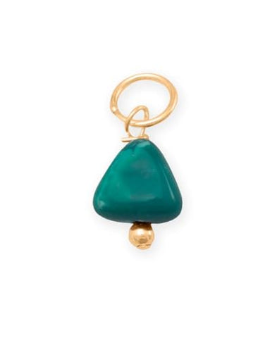 AzureBella Jewelry 14k Gold-Filled Reconstituted Turquoise December Birthstone Bead Charm