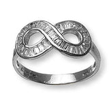 Infinity Ring with Baguette Cubic Zirconia Sterling Silver
