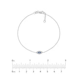 14k White Gold Mini Evil Eye Nazar Boncuk Bracelet with Cubic Zirconia East2West Collection