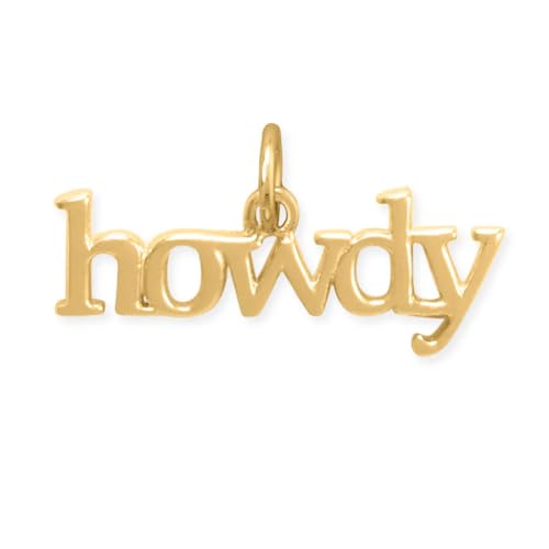 Howdy Charm 14k Gold Plated Sterling Silver