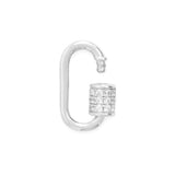Charm Necklace Carabiner Style Adapter Pendant with Cubic Zirconia Accents