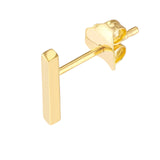 14k Yellow Gold Bar Staple Stud Earrings