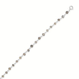 Genuine Labradorite Bead Anklet Sterling Silver Adjustable Length