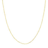 14k Yellow Gold Paper Clip Chain 1.7mm Diamond-cut Links, 20-inch