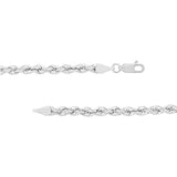 14k White Gold Light Rope Chain, 20-inches