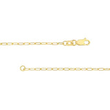 14k Yellow Gold Paper Clip Chain 1.7mm Diamond-cut Links, 20-inch