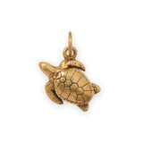 Sea Turtle Charm Gold-plated Sterling Silver, Made in the USA