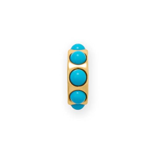 Gold-plated Wheel Bead Charm with Imitation Turquoise