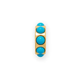 Gold-plated Wheel Bead Charm with Imitation Turquoise