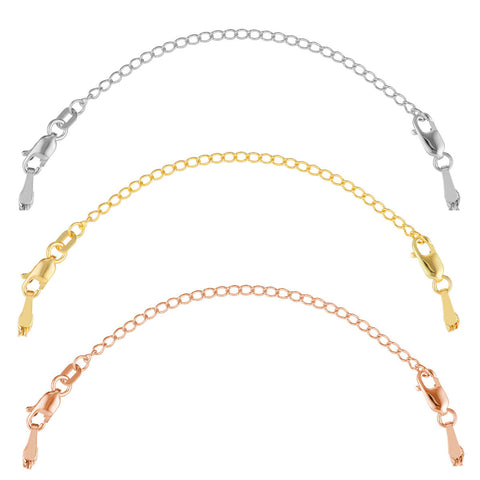 14k Yellow, Rose, and White Gold Extender Chain for Necklaces or Bracelets 3-inch