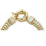 Gold-plated Double Row Curb Chain Necklace, 18-inch Length