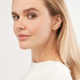 14k Yellow Gold Bar Staple Stud Earrings