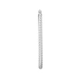 14k White Gold Rope Oval Hoop Earrings