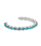 Petite Size Stabilized Turquoise Cuff Bracelet Sterling Silver Handmade in the USA