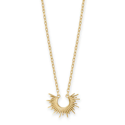 14k Gold-plated Mini Sun Burst Necklace