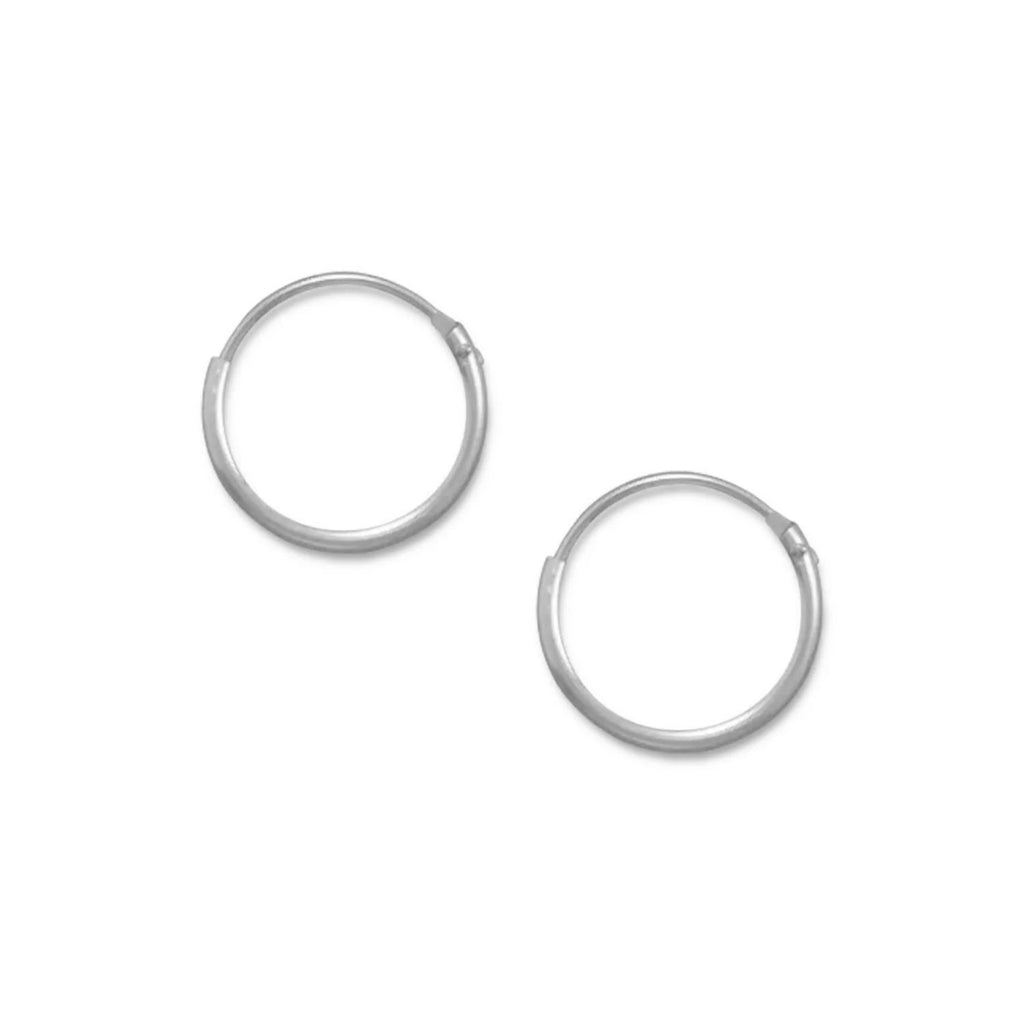 Endless Hoop Earrings Sterling Silver 14mm