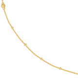 Long Necklace Yellow Gold-plated Sterling Silver Station Beads