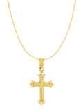 14k Yellow Gold Fleuree Cross Necklace with 18-inch Chain