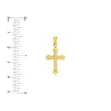14k Yellow Gold Fleuree Cross Necklace with 18-inch Chain
