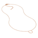 14k Rose Gold Open Circle Necklace Adjustable Length