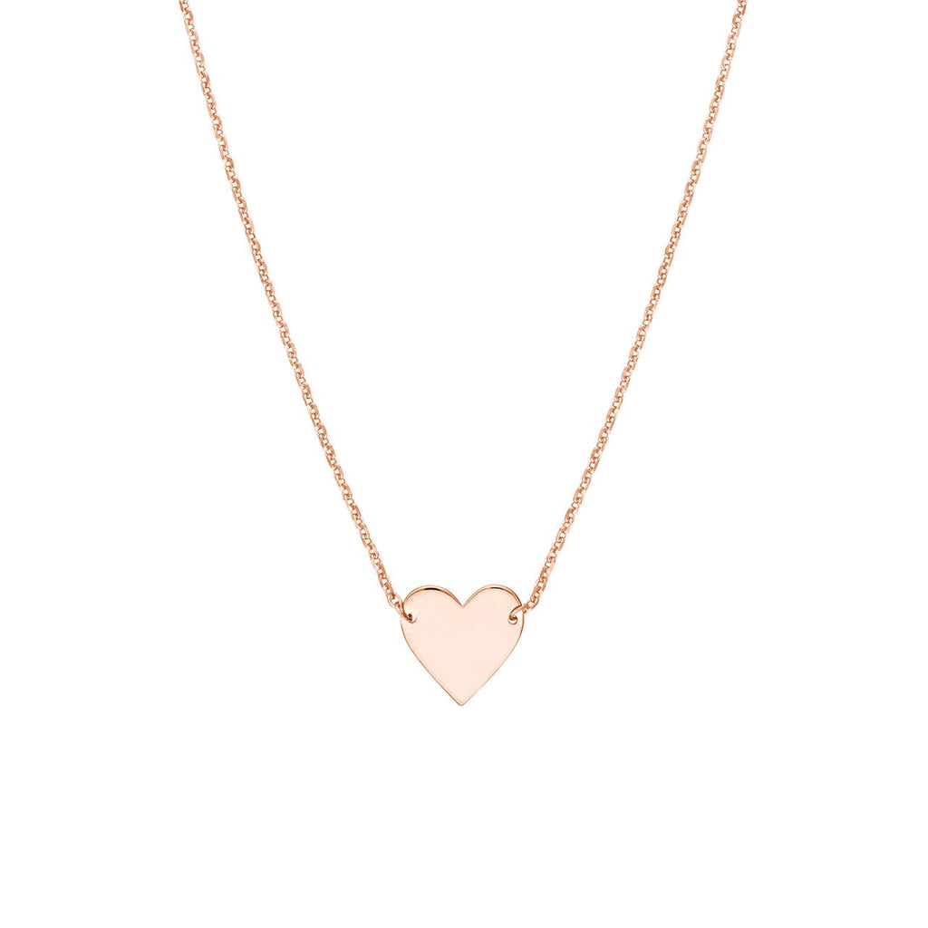 Rose Gold-plated Silver Heart NeckLace Adjustable Length