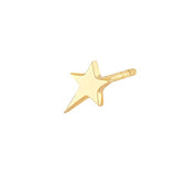 Polished Shooting Star Stud Earrings 14k Yellow Gold