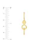 14k Yellow Gold Earrings Double Open Circle Dangles