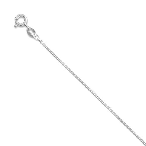 AzureBella Jewelry Flat Cable Chain Necklace 1mm Width Sterling Silver