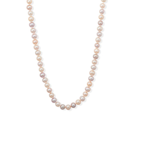Cultured Freshwater 8mm Potato Pearl Necklace, Hand Knotted