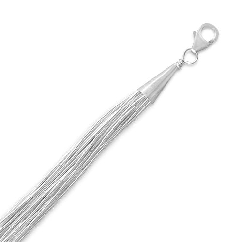 20-Strand Liquid Silver Necklace Sterling Silver - Made in the USA