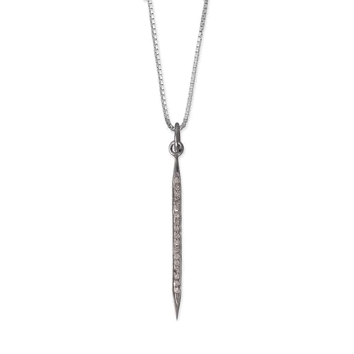 Black Rhodium-plated Diamond Studded Spike Necklace