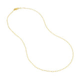 14k Yellow Gold Paper Clip Chain 1.7mm Diamond-cut Links, 20-inch