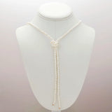 Cultured Freshwater Pearl Two Strand Lariat Necklace 14k Gold Filled 24-inch Length