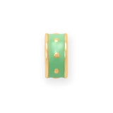 Gold-plated Dotted Wheel Bead Charm - Multiple Colors Available