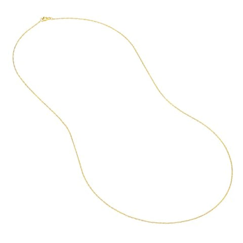 10k Yellow Gold. 07mm Rope Chain Necklace