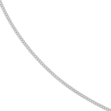 14k White Gold Curb Chain Necklace 0.9mm, 18-inch length