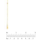 Long Necklace Yellow Gold-plated Sterling Silver with Station Diamond-cut Beads