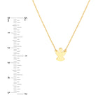 14k Yellow Gold Angel Necklace on Rope Chain Adjustable Length