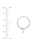 14k White Gold Stackable Ring with Genuine Diamond Charm Dangle