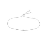 14k White Gold Genuine Diamond Lariat Bolo Bracelet Adjustable Length