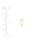 14k Yellow Gold North Star Earrings with Chain Drop