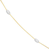 Gold-plated and Sterling Silver Diamond-cut Bead Station Necklace, 36-inch