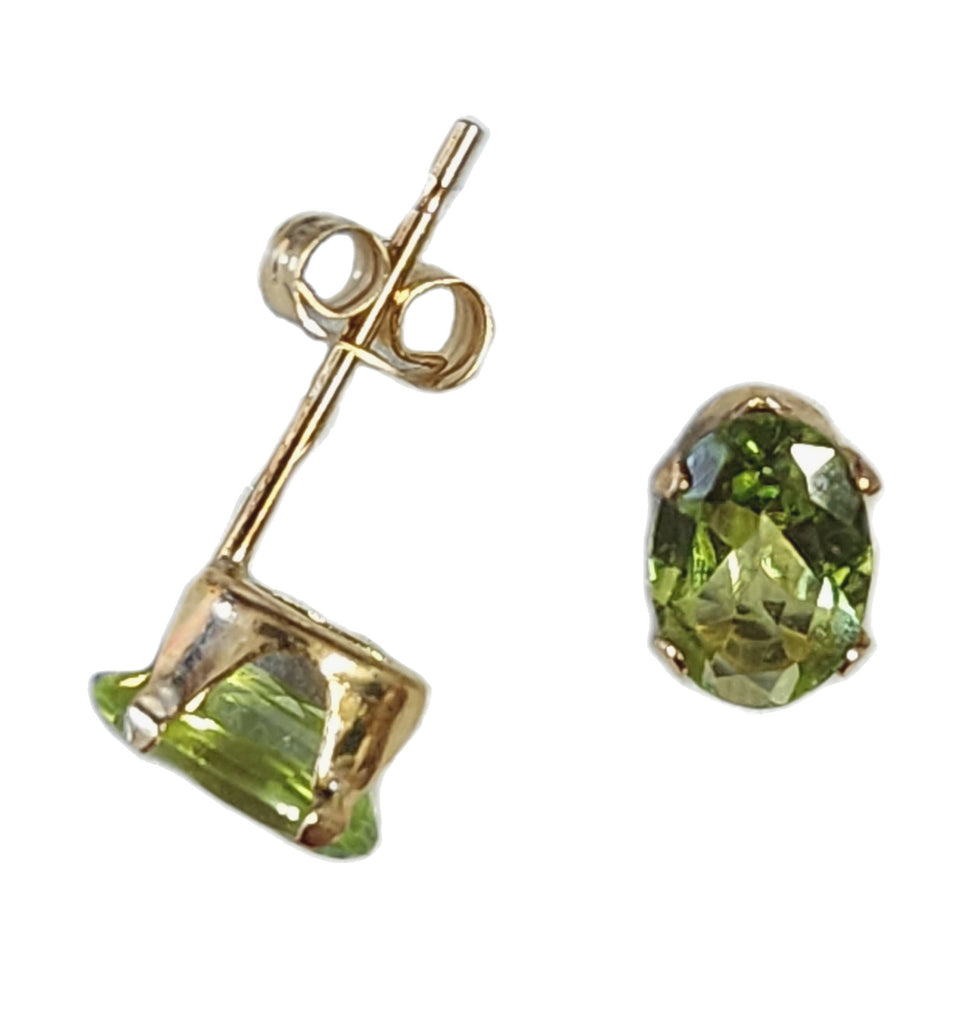 Genuine Peridot Stud Earrings 14k Gold-filled