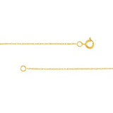 14k Yellow Gold. 07mm Rope Chain Necklace
