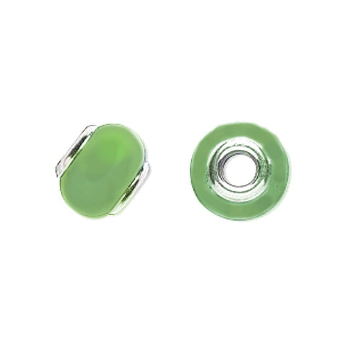 Jade Bead Slide-on Charm Sterling Silver