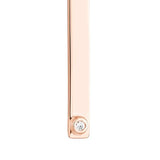 Rose Gold-plated Sterling Silver Bar Drop Earrings with Cubic Zirconia Accent
