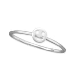 Smiley Face Ring with 1.2mm Band Sterling Silver