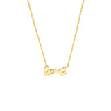 14k Yellow Gold Mini Word Love Necklace with Genuine Diamond Accent