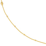 Long Necklace Yellow Gold-plated Sterling Silver with Station Diamond-cut Beads